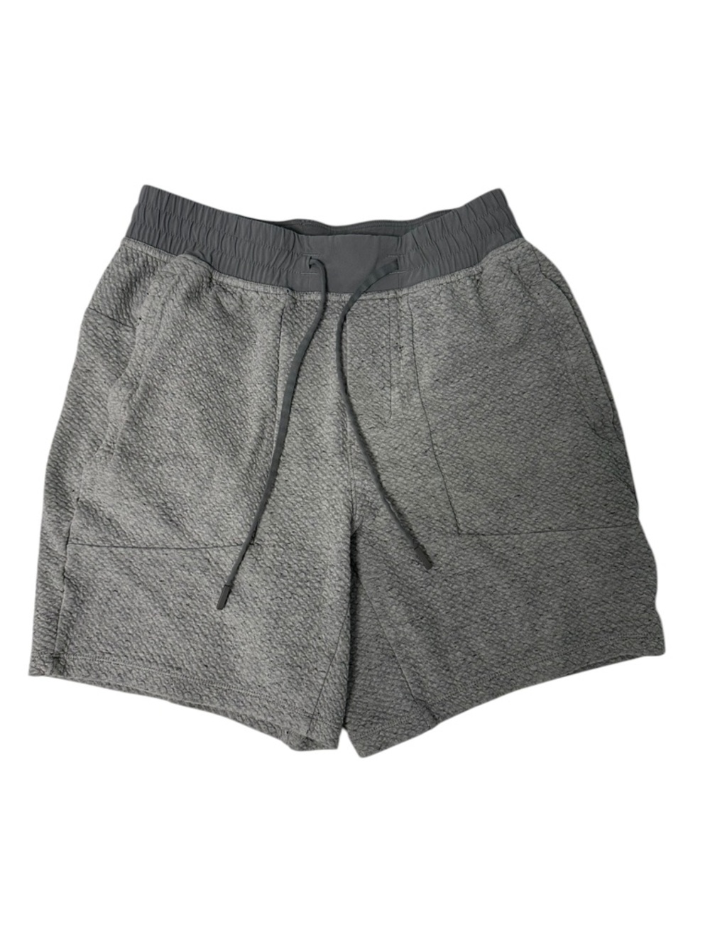 Lululemon Textured Shorts Gray Athletic Lounge Drawstring (Distressed)